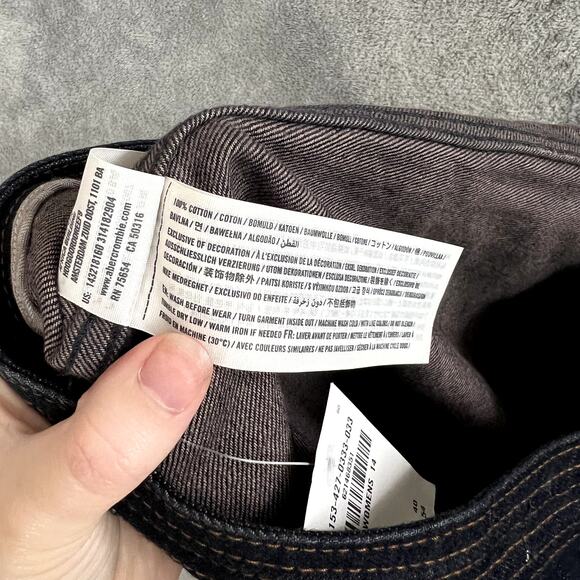 Abercrombie & Fitch Denim Mini Skirt Womens 2 Front Zip Dark Wash Y2K Style NWT - Picture 4 of 9